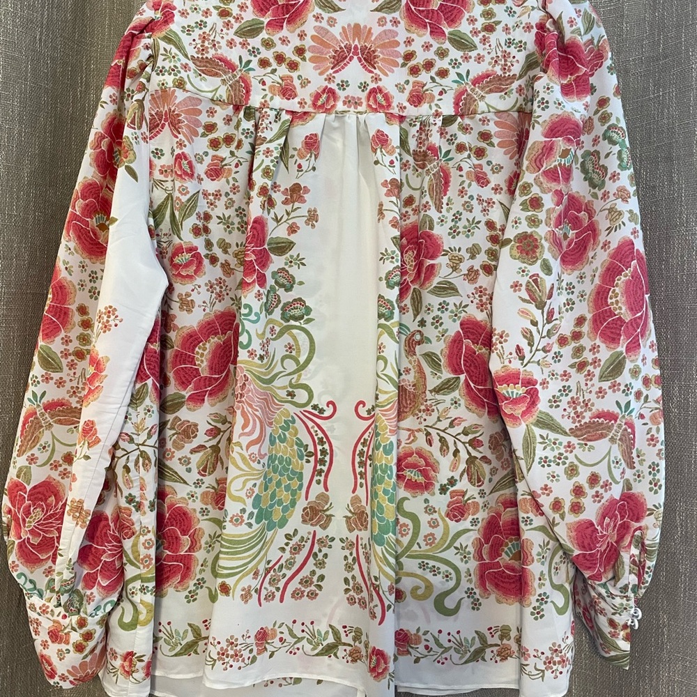 Rose & Olive Floral Print Women's Long Sleeve  Top - Picture 2 of 4